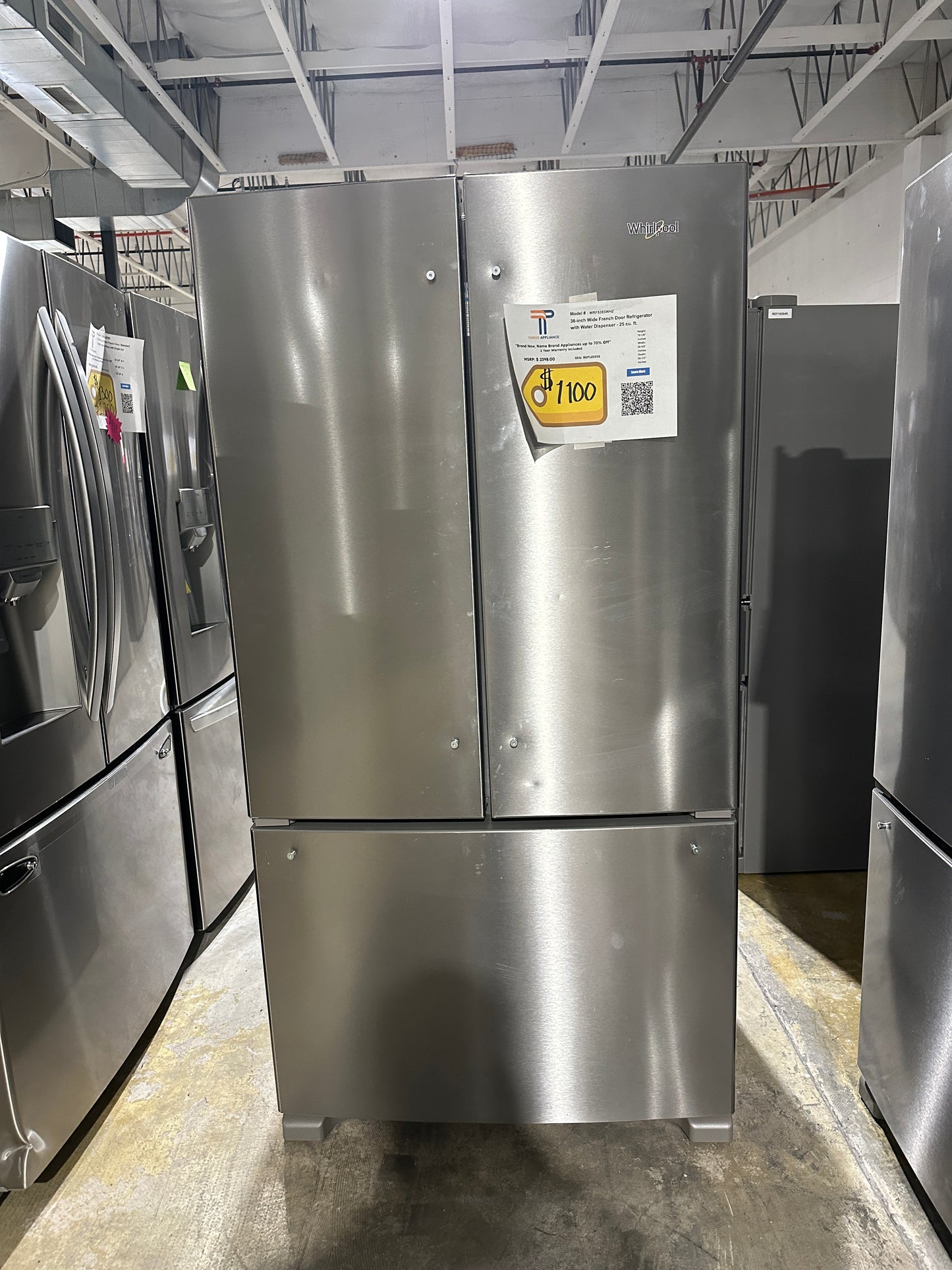 BRAND NEW! Whirlpool 25.2 Cu. Ft French Door Refrigerator MODEL: WRF535SWHZ REF12503S