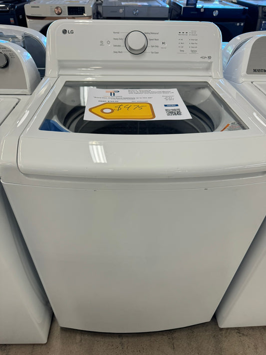 TOP LOAD LG WASHER WITH SLAMPROOF GLASS LID MODEL: WT6100CW WAS10148R