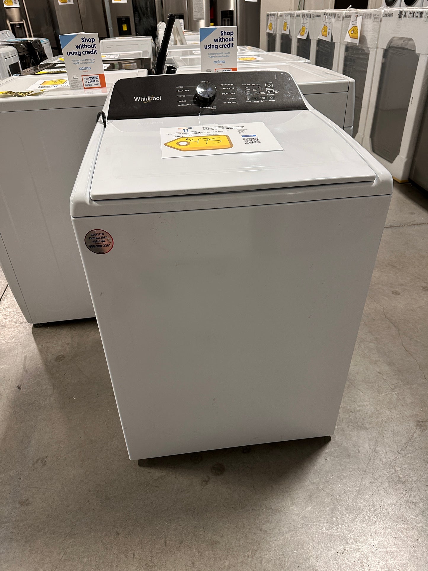 BRAND NEW WHIRLPOOL TOP LOAD WASHER MODEL: WTW5010LW WAS13461