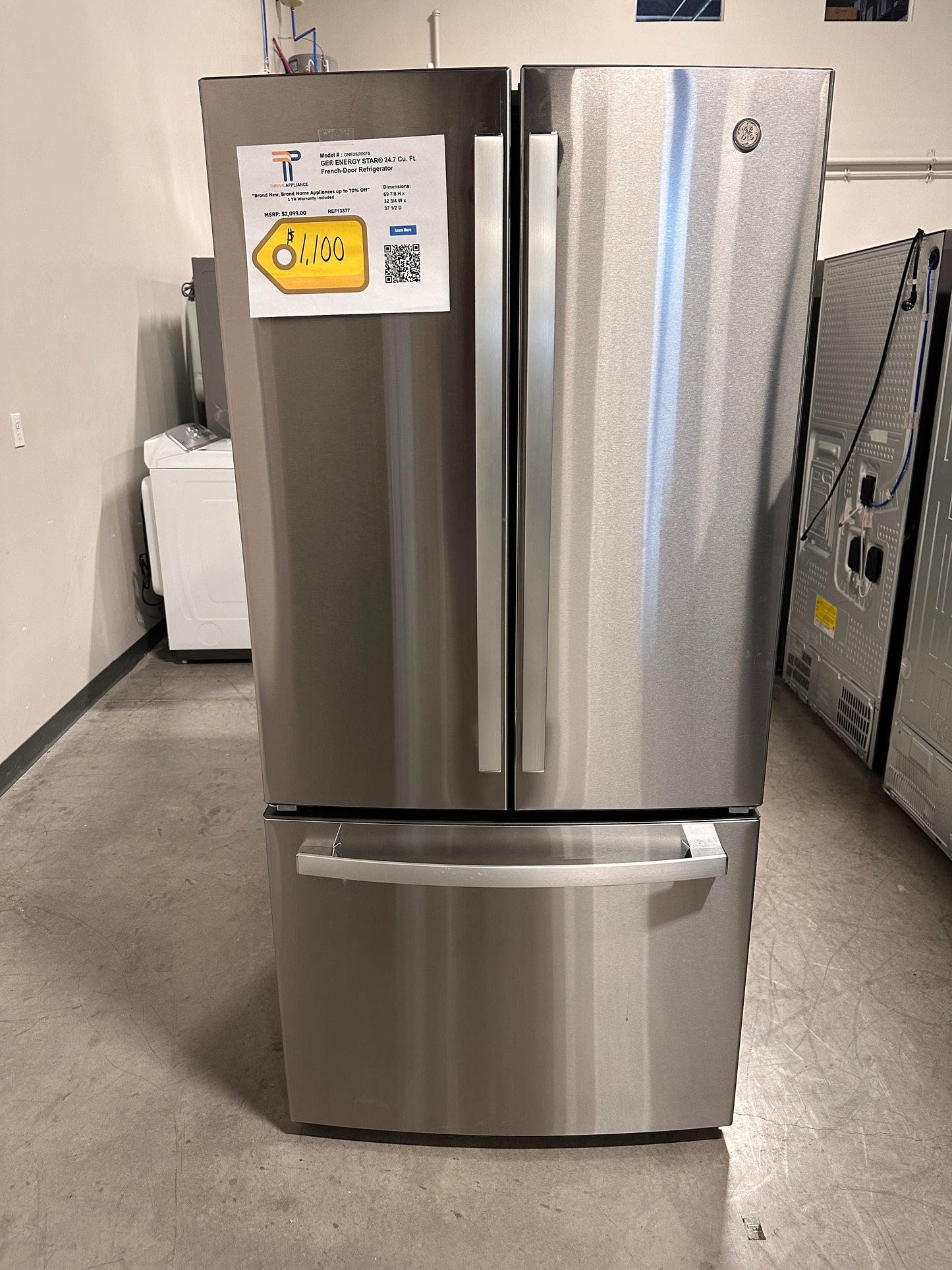 GREAT NEW GE FRENCH DOOR REFRIGERATOR MODEL: GNE25JYKFS REF13377