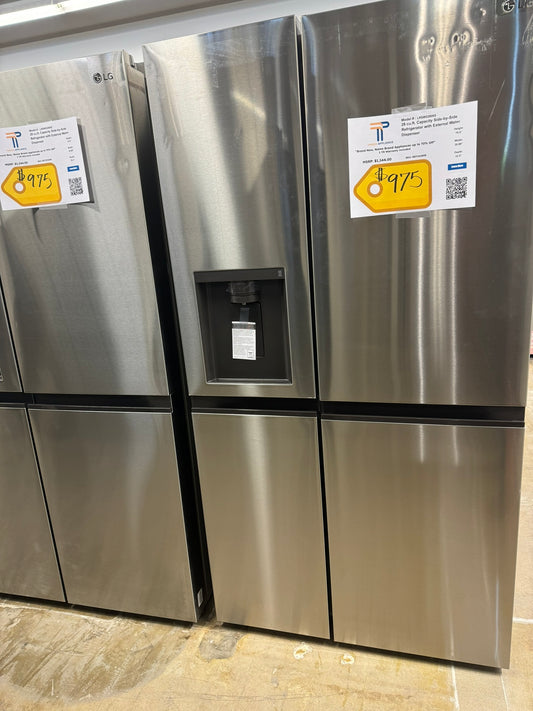 BRAND NEW LG SIDE BY SIDE STAINLESS STEL REFRIGERATOR MODEL: LRSWS2806S REF10189Rs