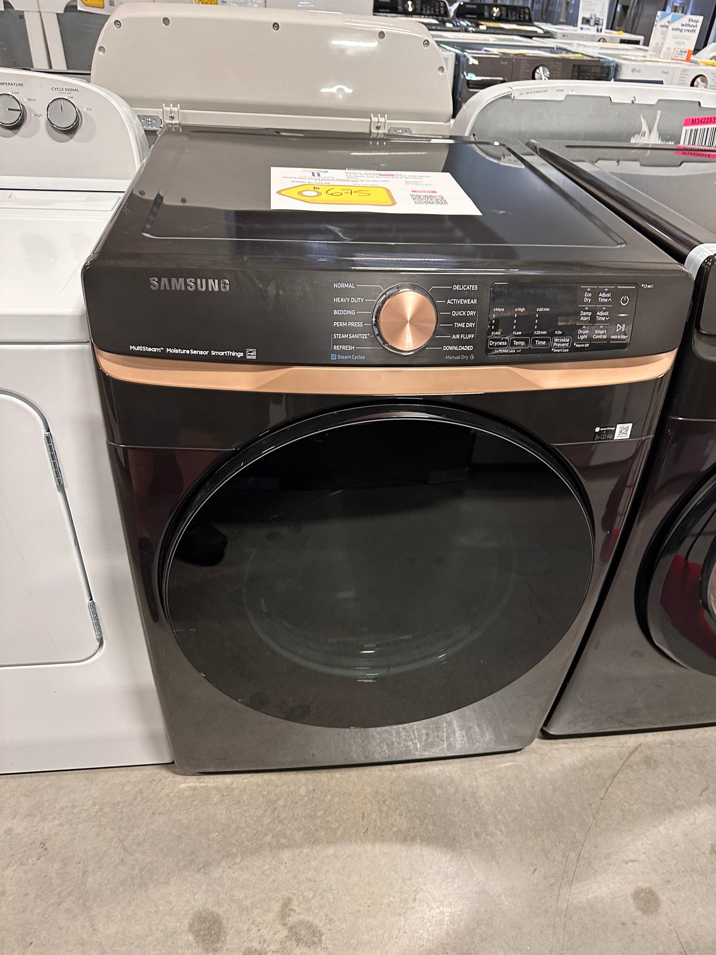 SAMSUNG STACKABLE SMART ELECTRIC DRYER with STEAM MODEL: DVE50BG8300VA3 DRY12736