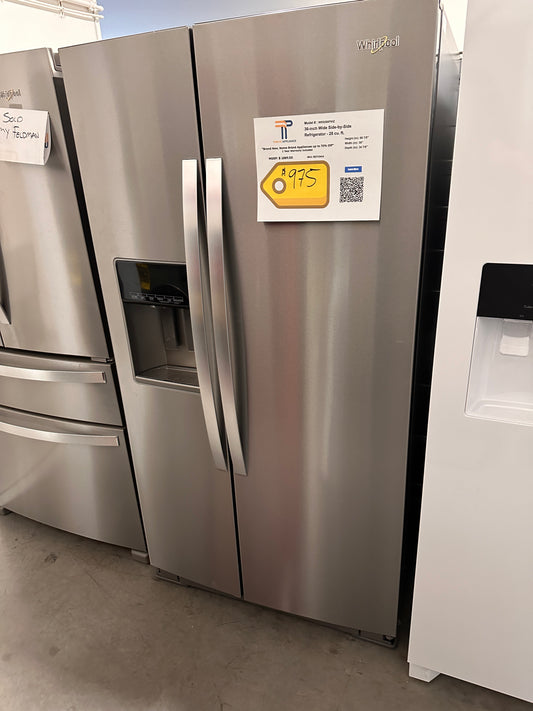 NEW WHIRLPOOL SIDE BY SIDE REFRIGERATOR with IN DOOR ICE STORAGE MODEL: WRS588FIHZ REF13416