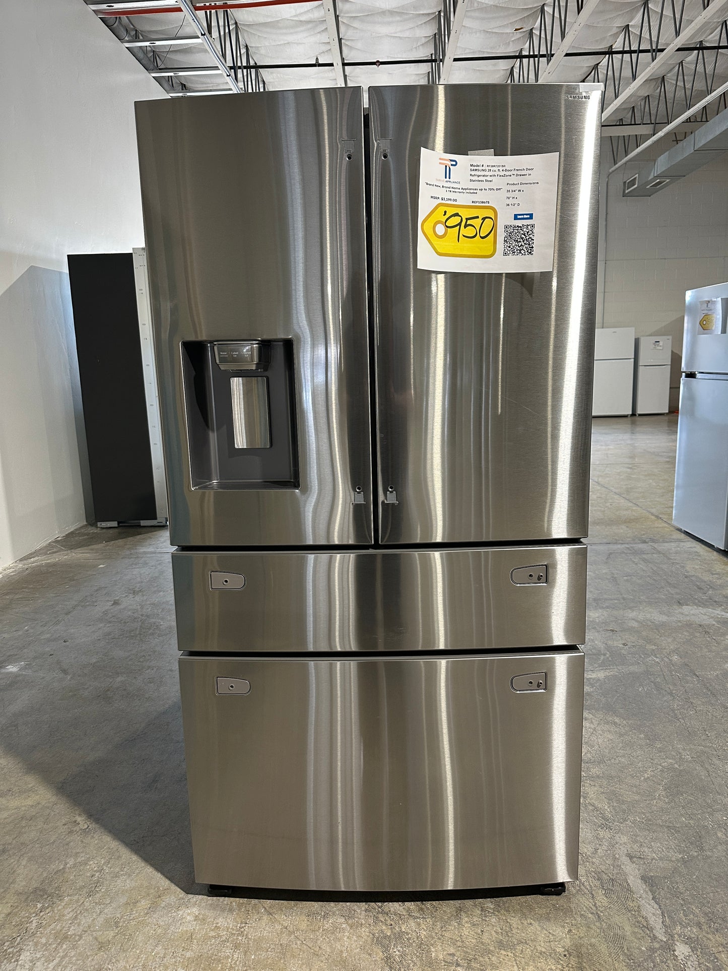 BRAND NEW! Samsung 28 cu. ft. 4-Door French Door Refrigerator  MODEL: RF28R7201SR  REF13867S