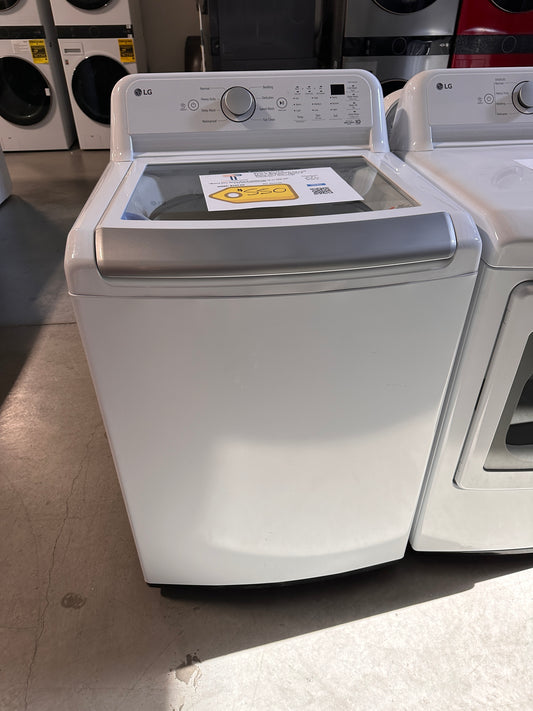 LG - 4.8 Cu. Ft. High-Efficiency Top Load Washer with 4 Way Agitator - White  MODEL: WT7155CW  WAS13496