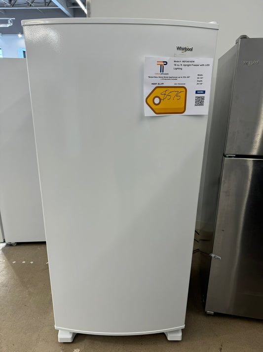 New Whirlpool - 19.6 Cu. Ft. Frost-Free Upright Freezer - White MODEL: WZF34X18DW FRZ10010R
