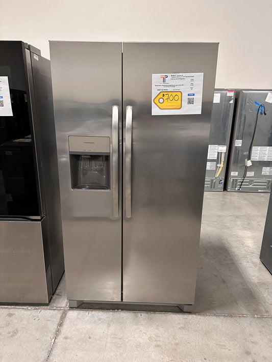 GREAT NEW FRIGIDAIRE SIDE-BY-SIDE REFRIGERATOR with ICE MAKER MODEL: FRSS26L3AF REF13449