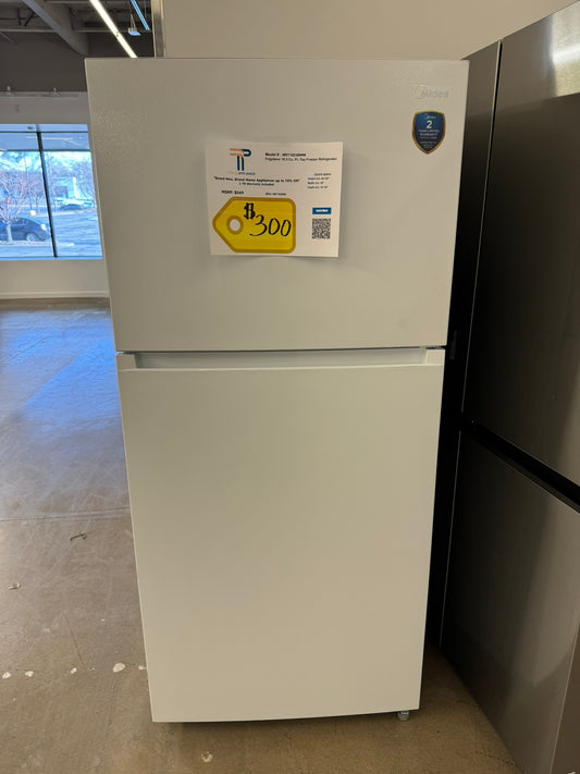 GREAT GARAGE READY MIDEA TOP FREEZER REFRIGERATOR MODEL: MRT18D3BWW  REF10286R