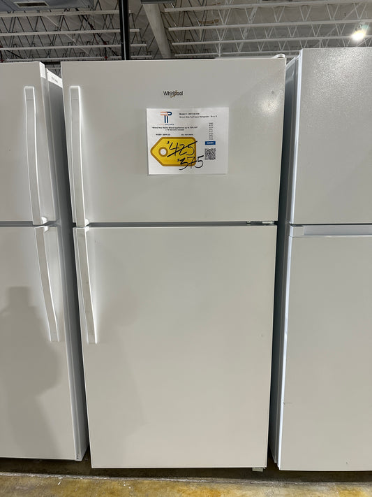 NEW! Whirlpool 30 in. 18.2 Cu. Ft Top Freezer Refrigerator MODEL: WRT318FZDW REF13805S