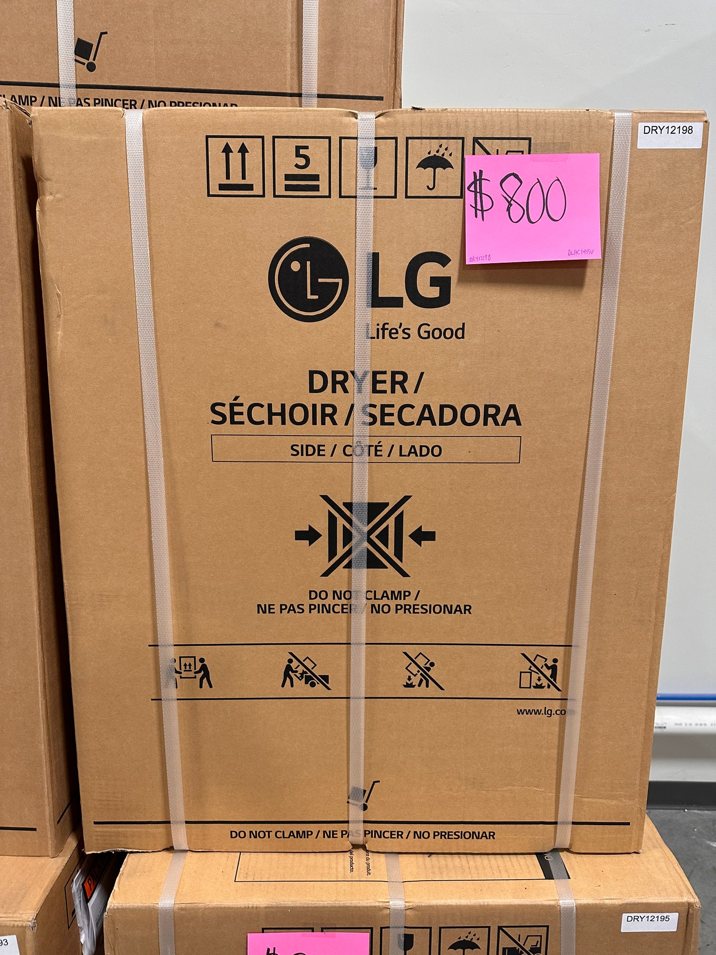 NEW GRAPHITE STEEL LG DRYER - Model:DLHC1455V  DRY12198