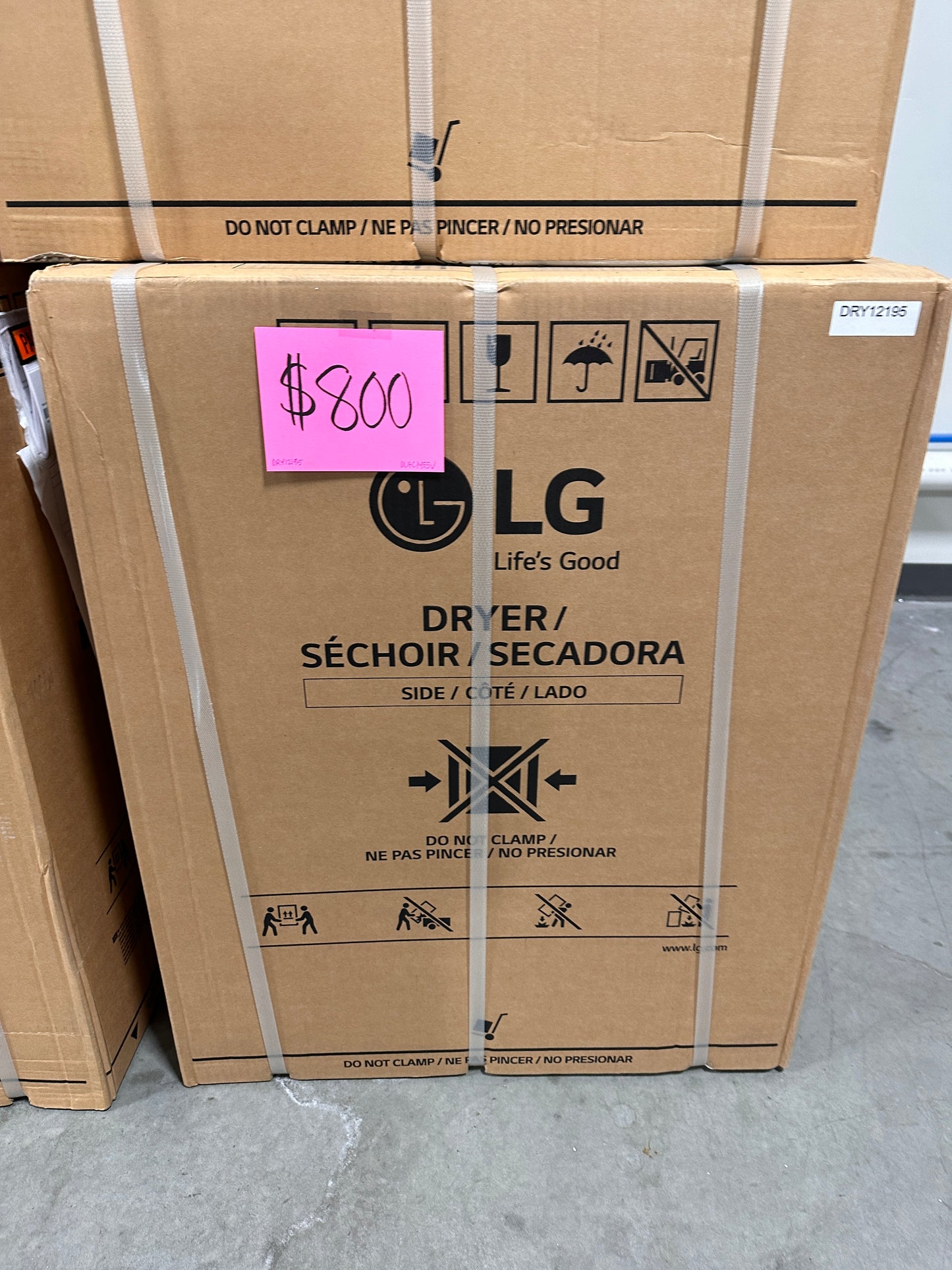 LG - 4.2 Cu. Ft. Stackable Smart Electric Dryer Model:DLHC1455V  DRY12195