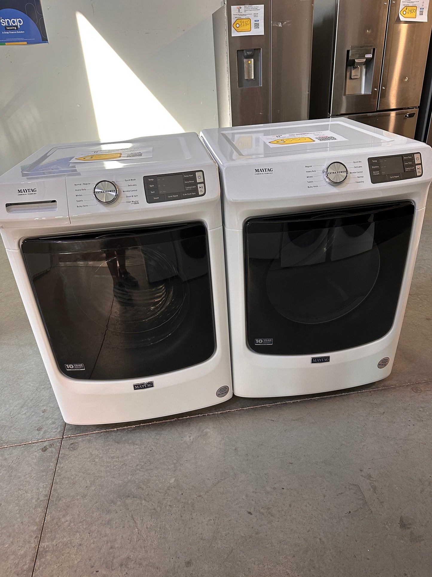 GREAT NEW MAYTAG STACKABLE LAUNDRY SET FRONT LOAD WASHER ELECTRIC DRYER WAS13556 DRY12804