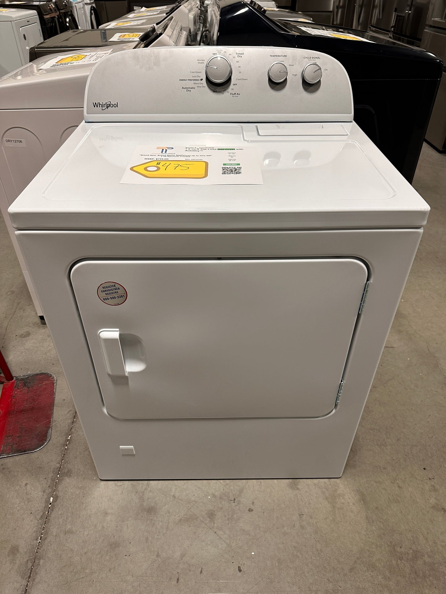 NEW Whirlpool - 7.0 Cu. Ft. 14-Cycle Gas Dryer - White MODEL: WGD4815EW DRY12790