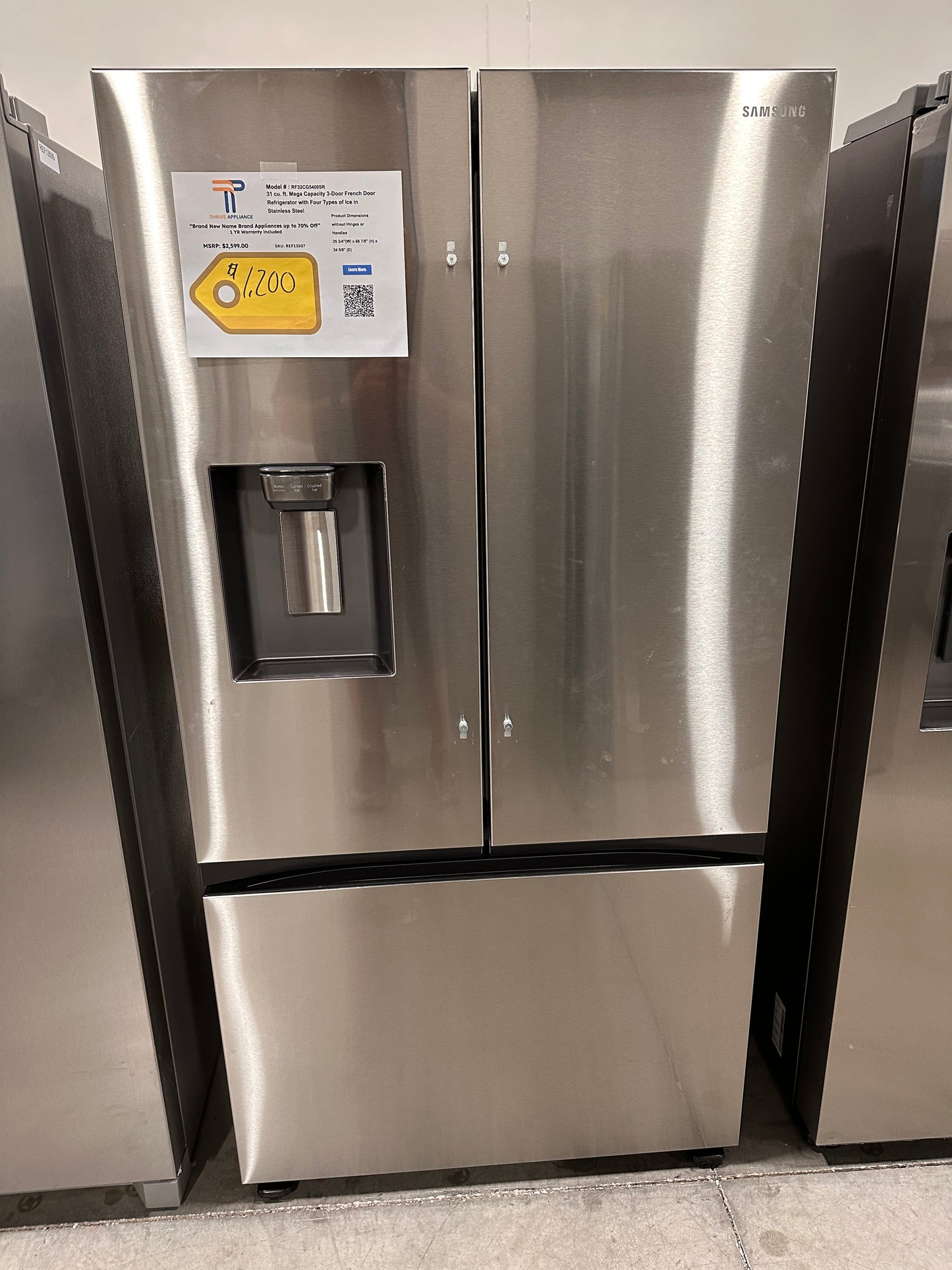 NEW SAMSUNG REFRIGERATOR with FOUR TYPES OF ICE MODEL: RF32CG5400SR REF13507