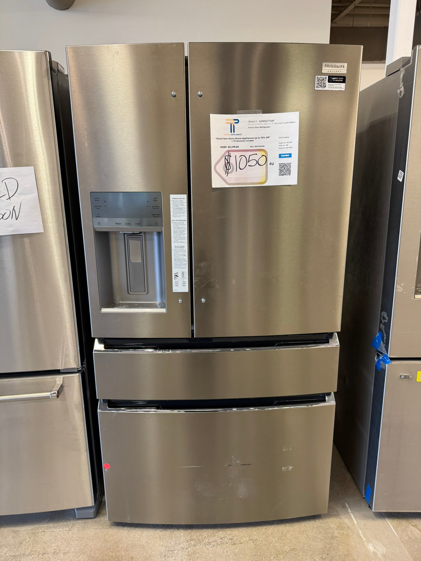 NEW! Frigidaire Gallery 4-Door French Door Refrigerator  MODEL: GRMS2773AF  REF10343R