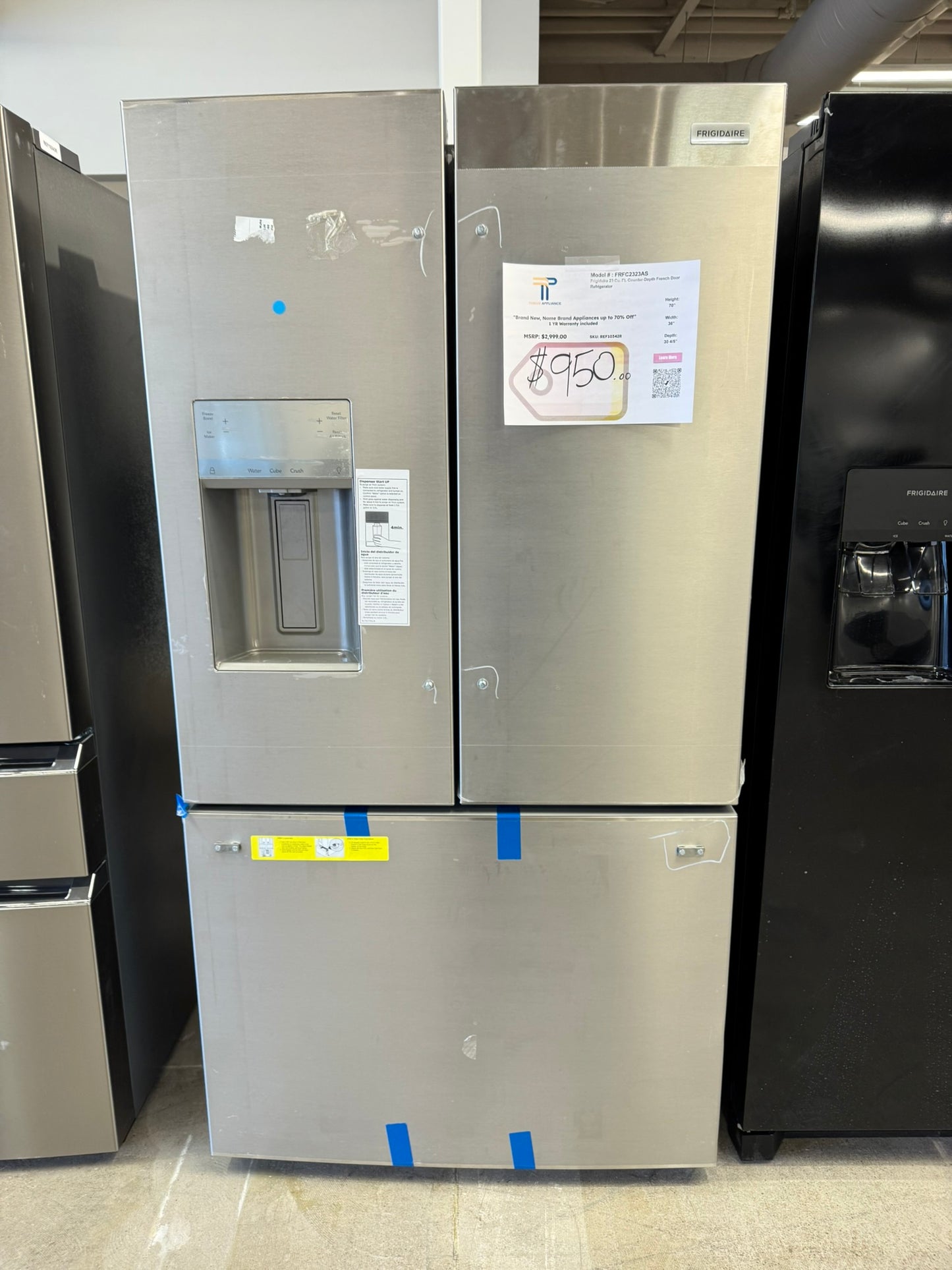 COUNTER DEPTH FRENCH DOOR FRIGIDAIRE REFRIGERATOR MODEL: FRFC2323AS  REF10342R