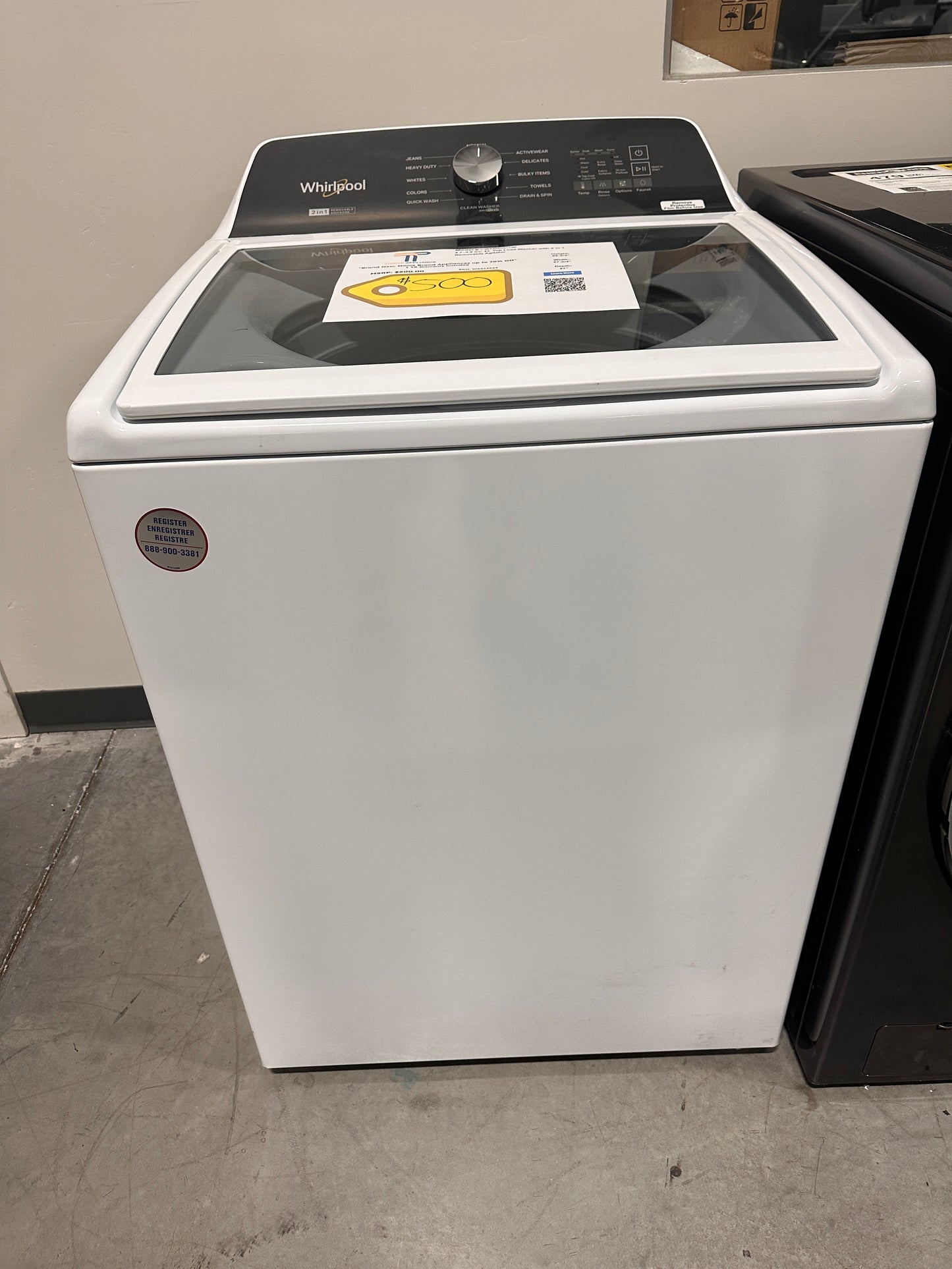 GREAT NEW WHRILPOOL TOP LOAD WASHER with REMOVABLE AGITATOR MODEL: WTW5057LW WAS13553