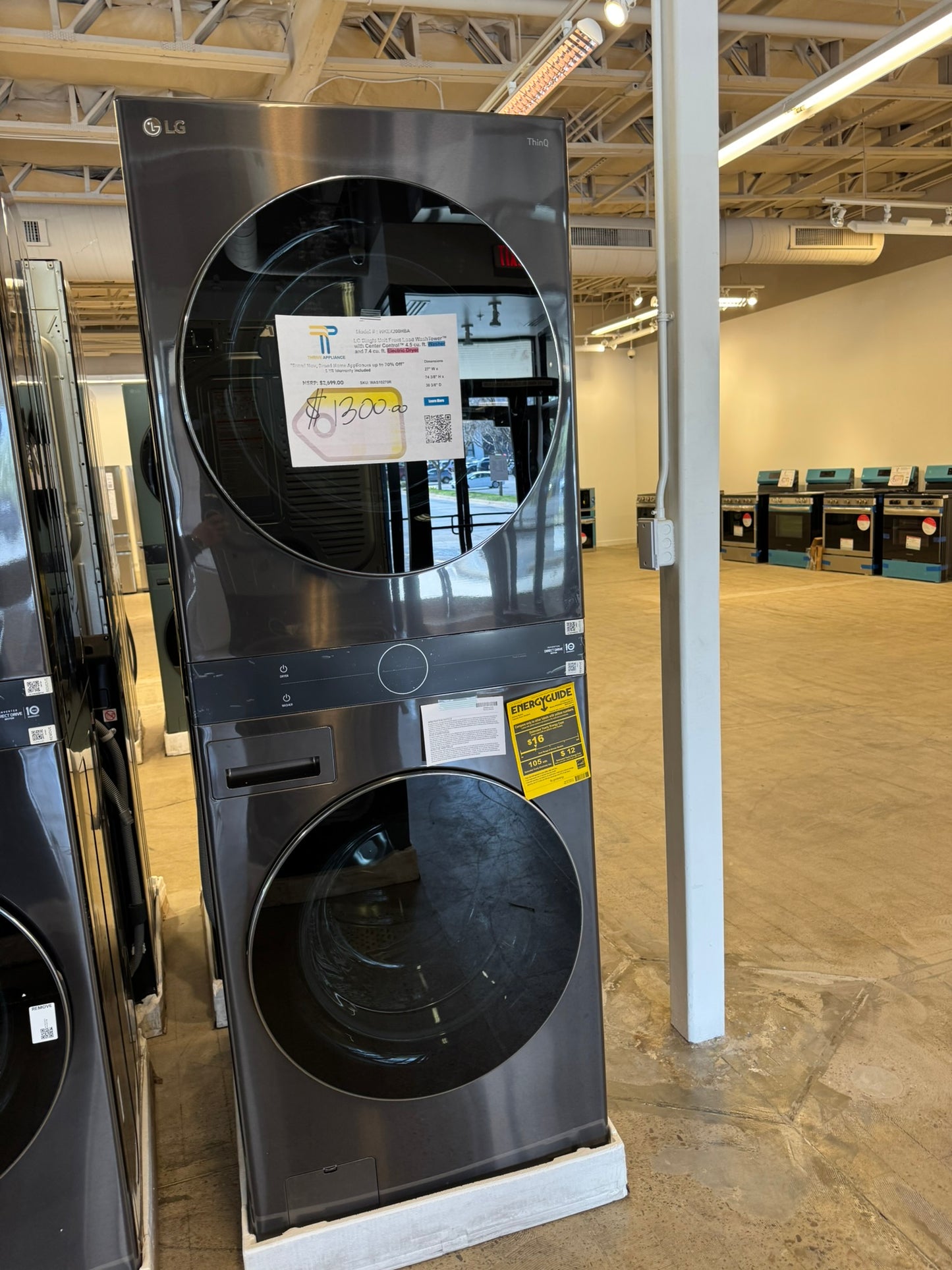BRAND NEW LG FRONT LOAD WASHER ELECTRIC DRYER WASHTOWER MODEL: WKEX200HBA  WAS10270R
