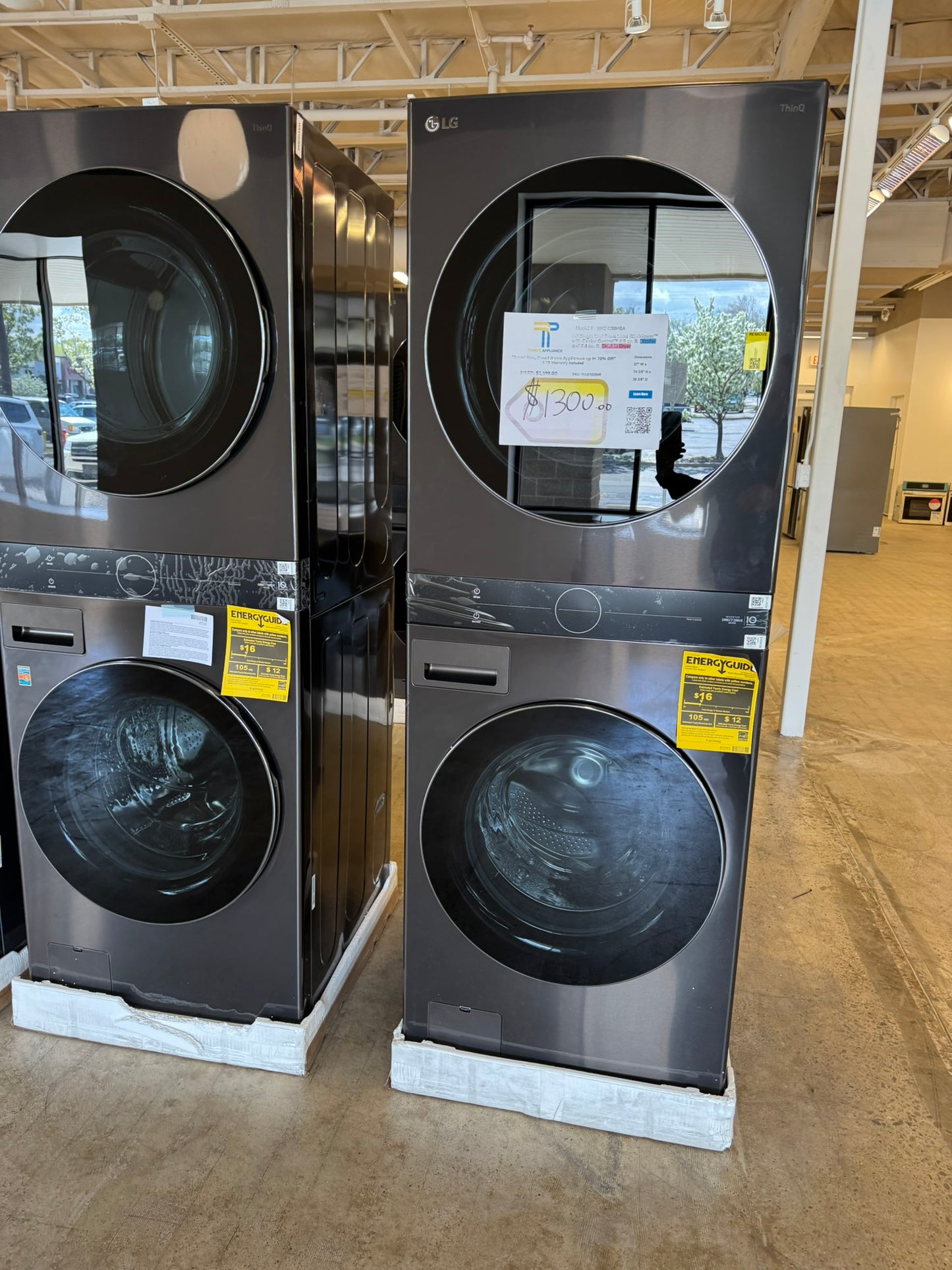 LG - HE Smart Front Load Washer and Electric Dryer WashTower MODEL: WKEX200HBA  WAS10294R
