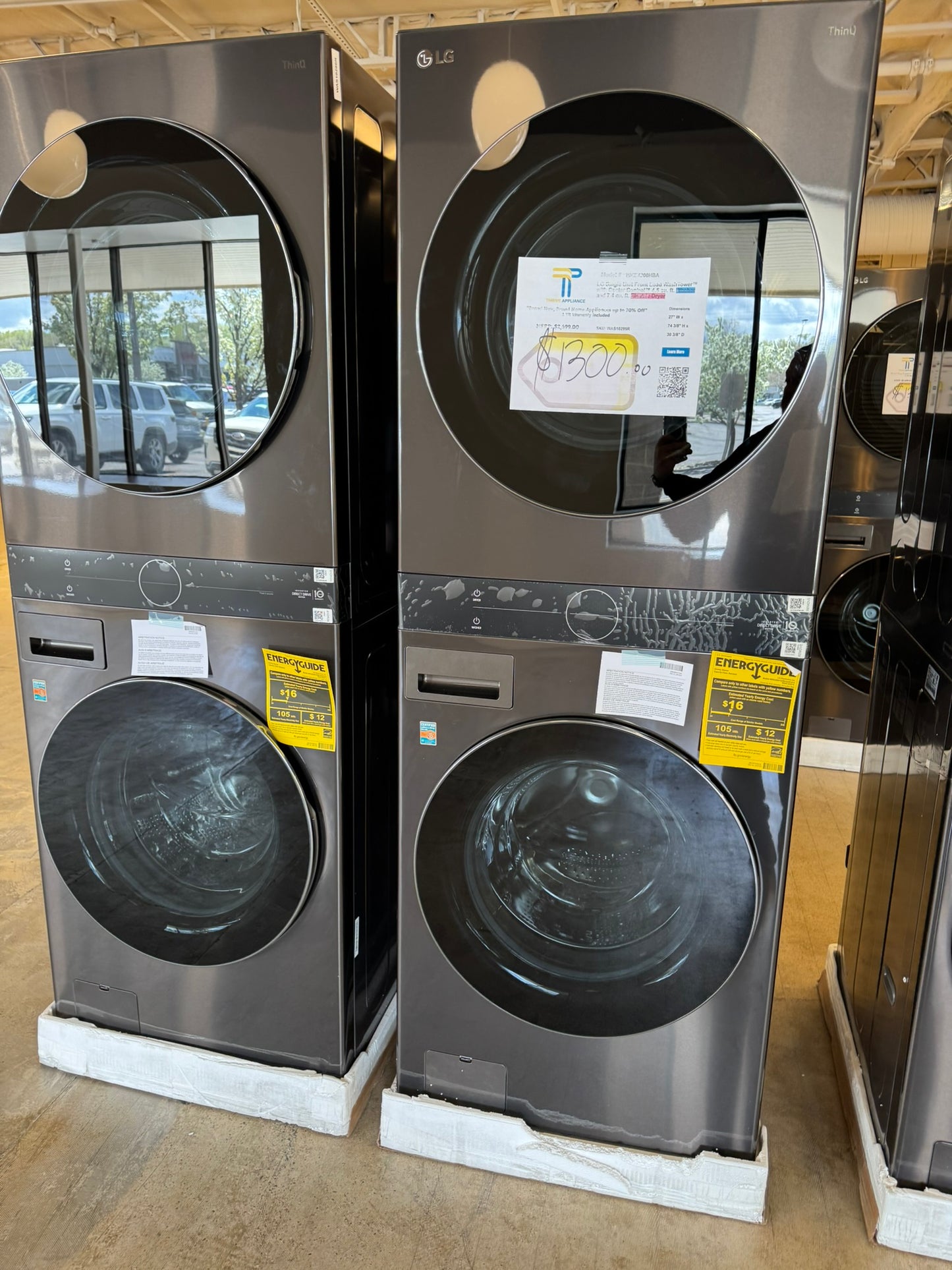 GORGEOUS BRAND NEW LG WASHTOWER STACKED ELECTRIC DRYER LAUNDRY SET MODEL: WKEX200HBA  WAS10295R