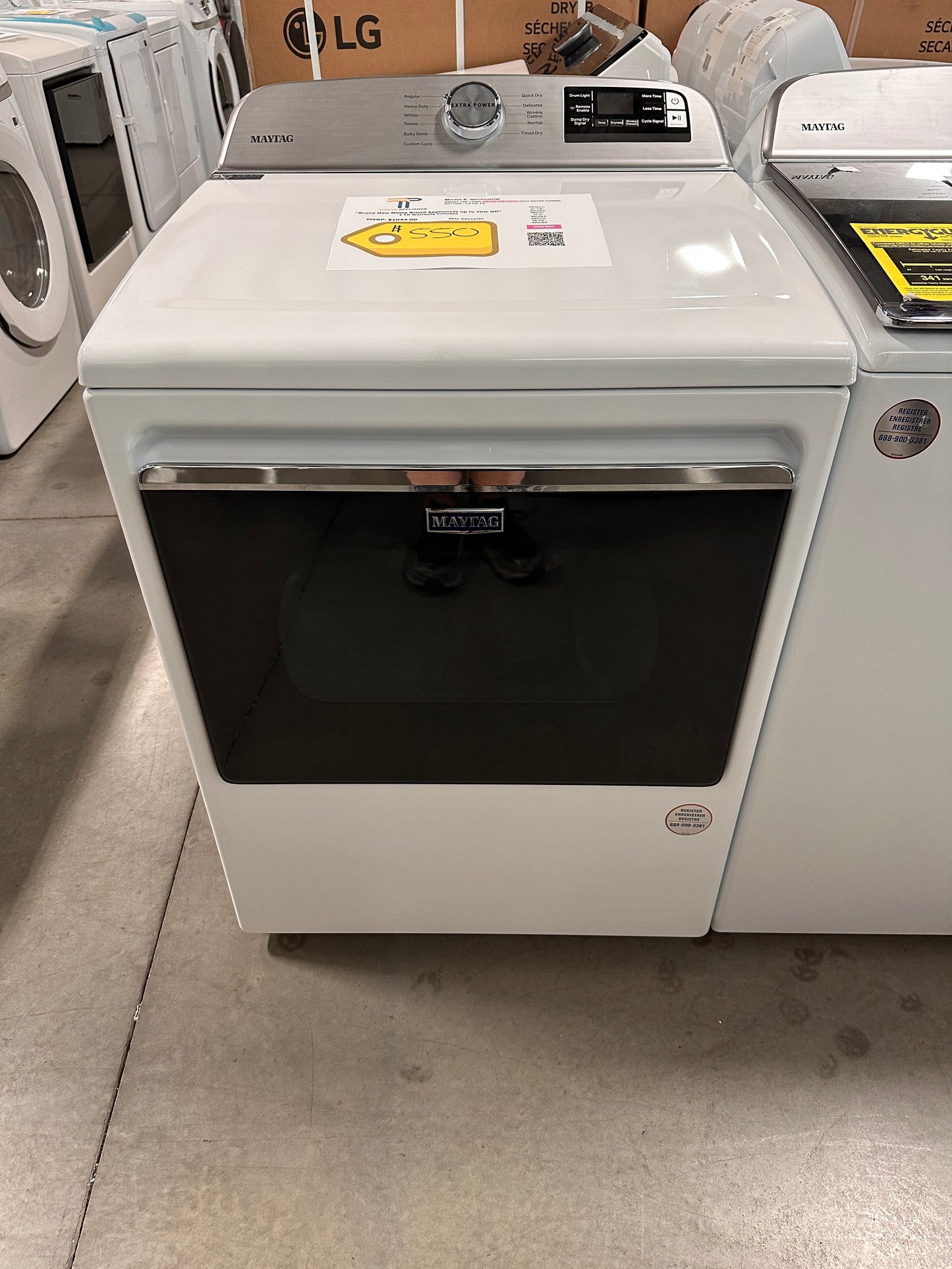 NEW MAYTAG SMART ELECTRIC DRYER with EXTRA POWER BUTTON MODEL: MED6230HW DRY12799