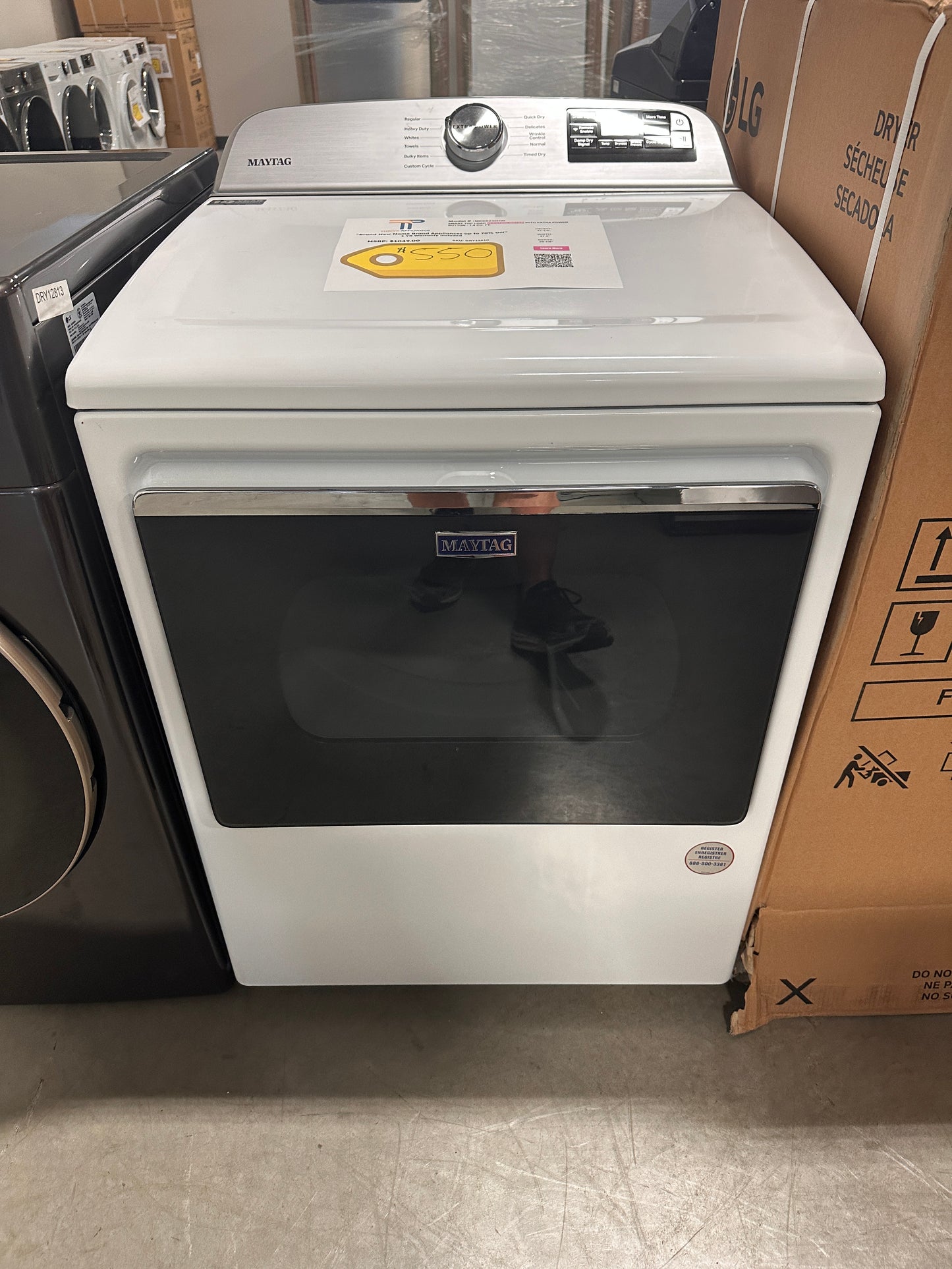 GREAT NEW SMART MAYTAG ELECTRIC DRYER MODEL: MED6230HW DRY12810