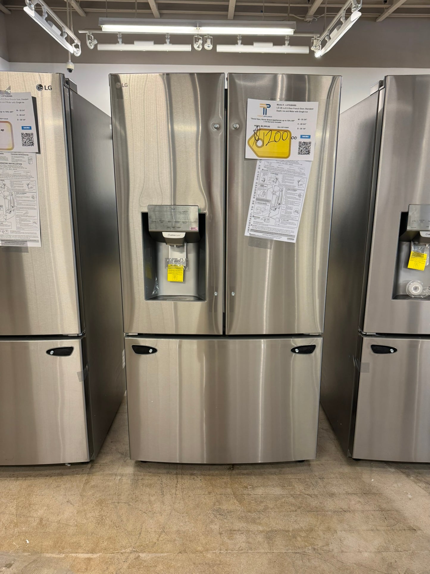 BRAND NEW! Standard Depth Refrigerator with Dual Ice Makers  MODEL: LHFS28XBS  REF10366R