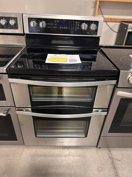 NEW WHIRLPOOL DOUBLE OVEN SELF CLEANING ELECTRIC RANGE MODEL: WGE745C0FS RAG11936