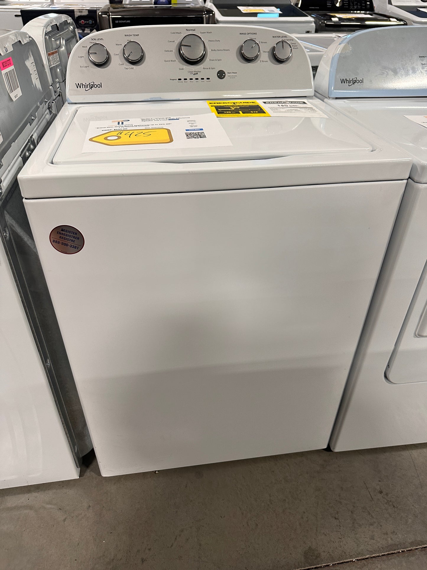 Whirlpool - 3.5 Cu. Ft. 12-Cycle Top-Loading Washer MODEL: WTW4816FW WAS13598