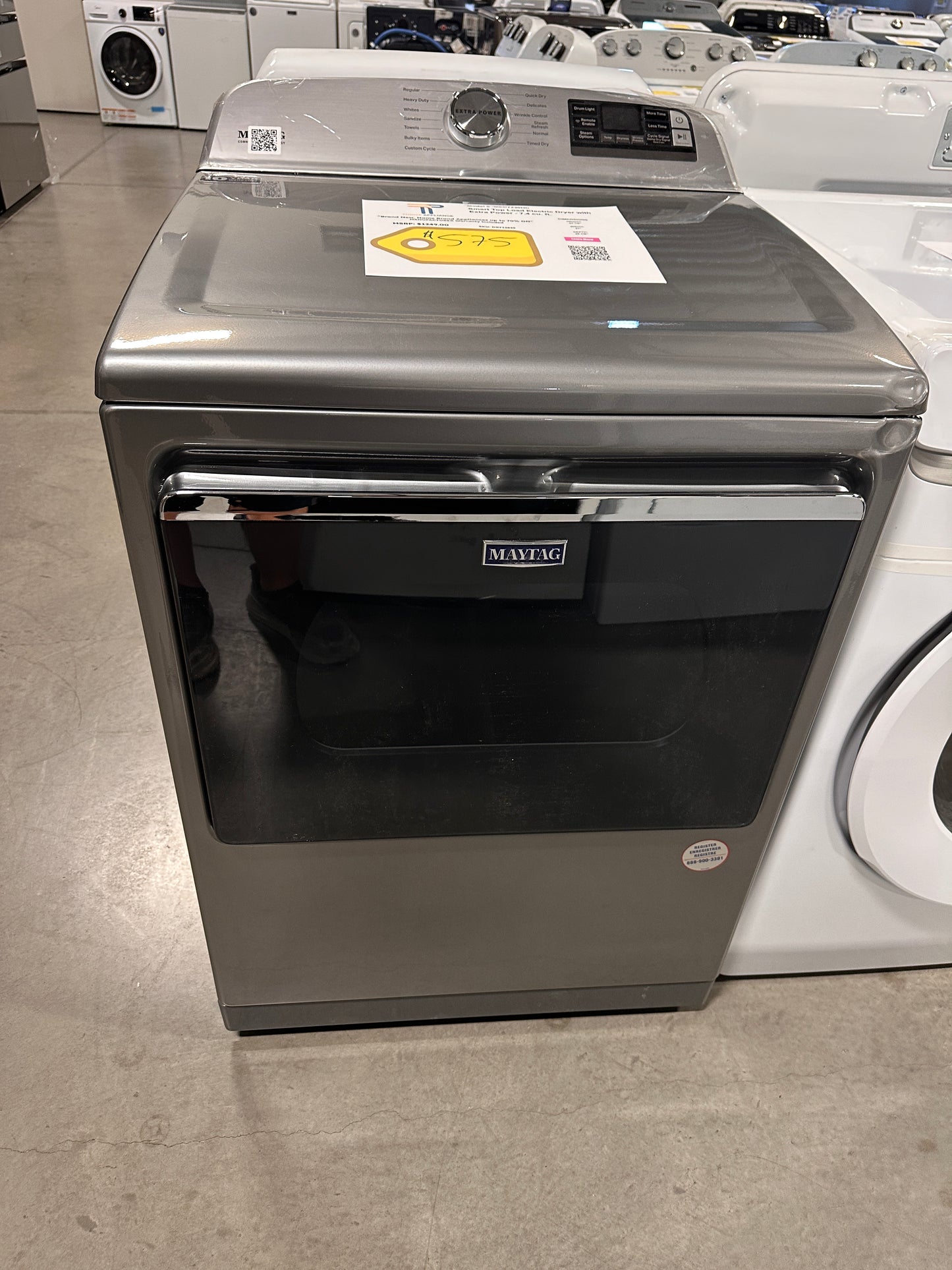 Maytag - 7.4 Cu. Ft. Smart Electric Dryer - Metallic Slate MODEL: MED7230HC DRY12825