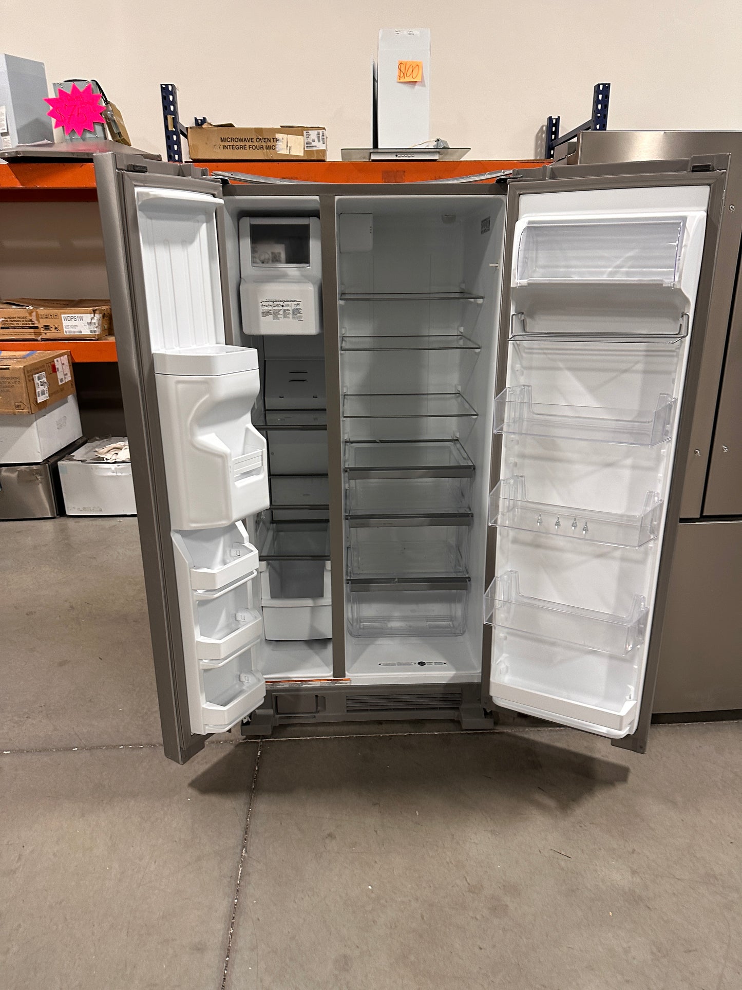 GREAT NEW WHIRLPOOL SIDE BY SIDE REFRIGERATOR MODEL: WRS321SDHZ REF13535