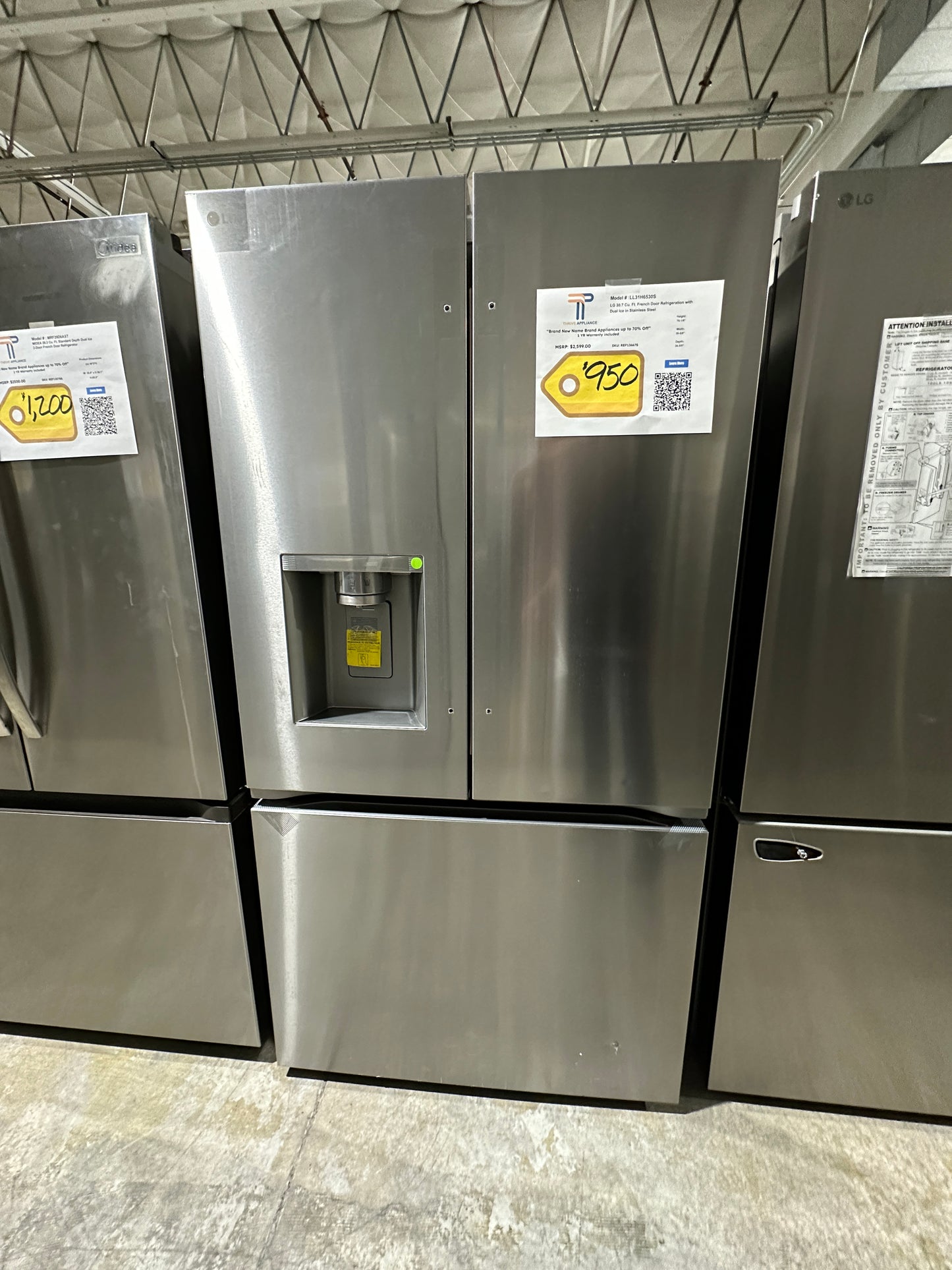 GREAT NEW LG CRAFT ICE SMART FRENCH REFRIGERATOR MODEL: LL31H6530S REF13667S