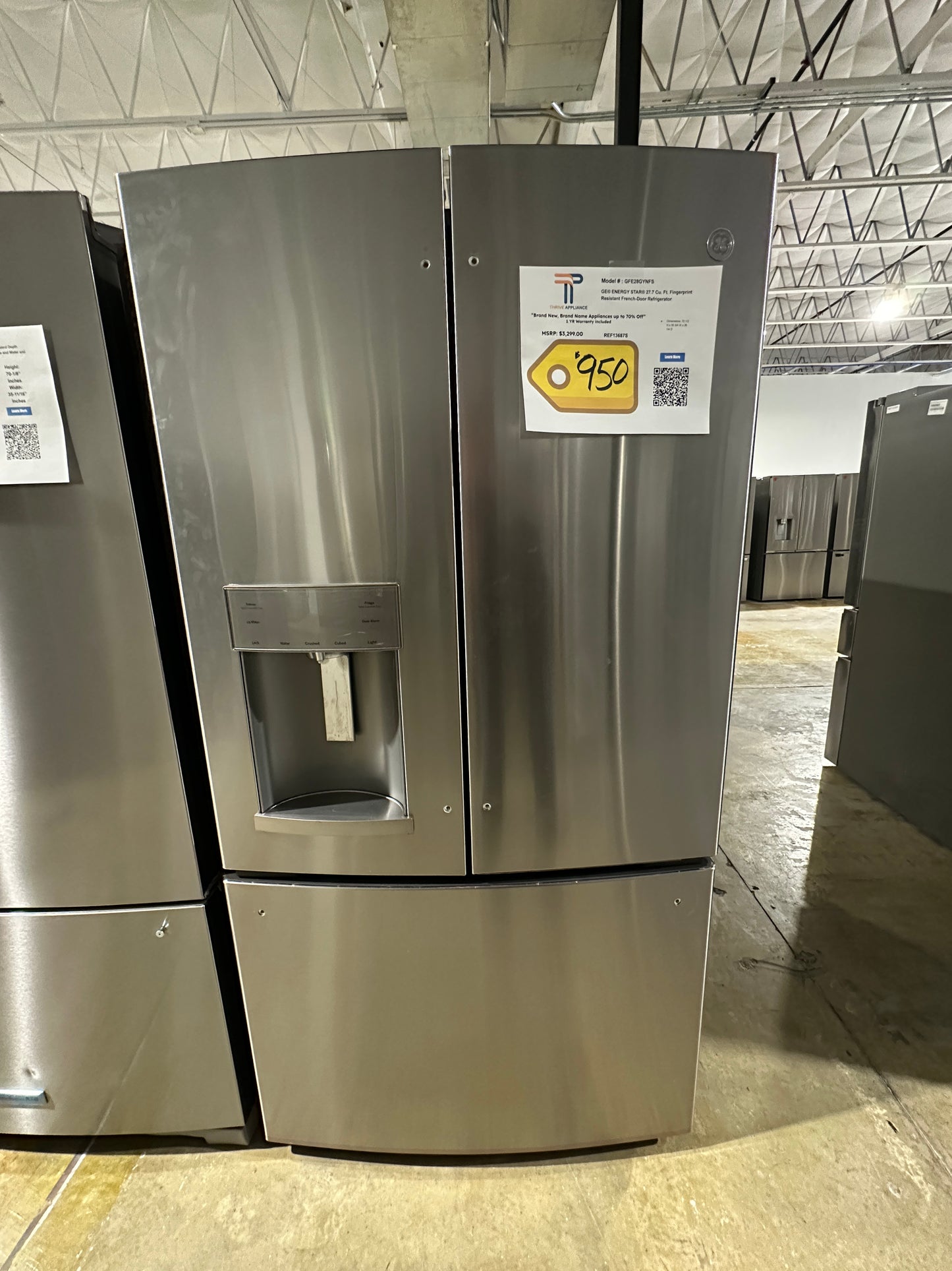 GE - 27.7 Cu. Ft. French Door Refrigerator - Stainless Steel MODEL: GFE28GYNFS REF13687S