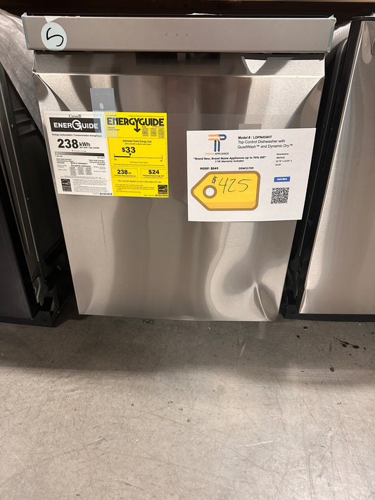 GORGEOUS NEW TOP LOAD LG DISHWASHER with QUADWASH MODEL: LDPN454HT DSW11709