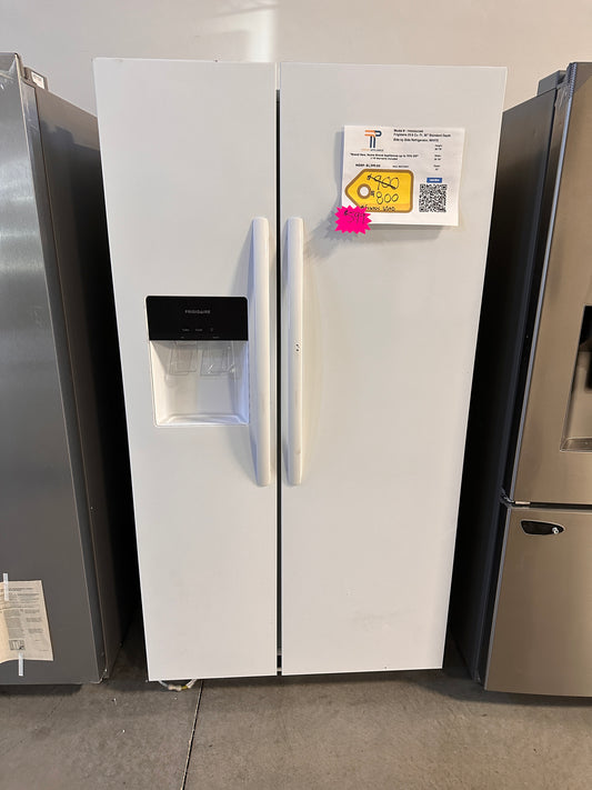 GENTLY USED SIDE-BY-SIDE WHITE REFRIGERATOR MODEL: FRSS2623AW REF13367
