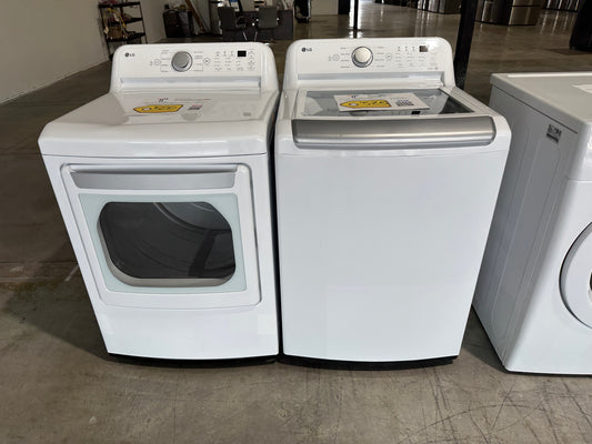 BEAUTIFUL BRAND NEW LG LAUNDRY SET TOP LOAD WASHER ELECTRIC DRYER WAS12575S DRY13143S