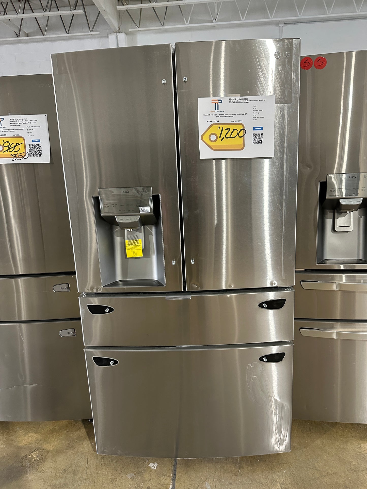 LG 30 Cu Ft. Smart French Door Refrigerator with Craft Ice  MODEL: LRMXS3006S  REF13970S