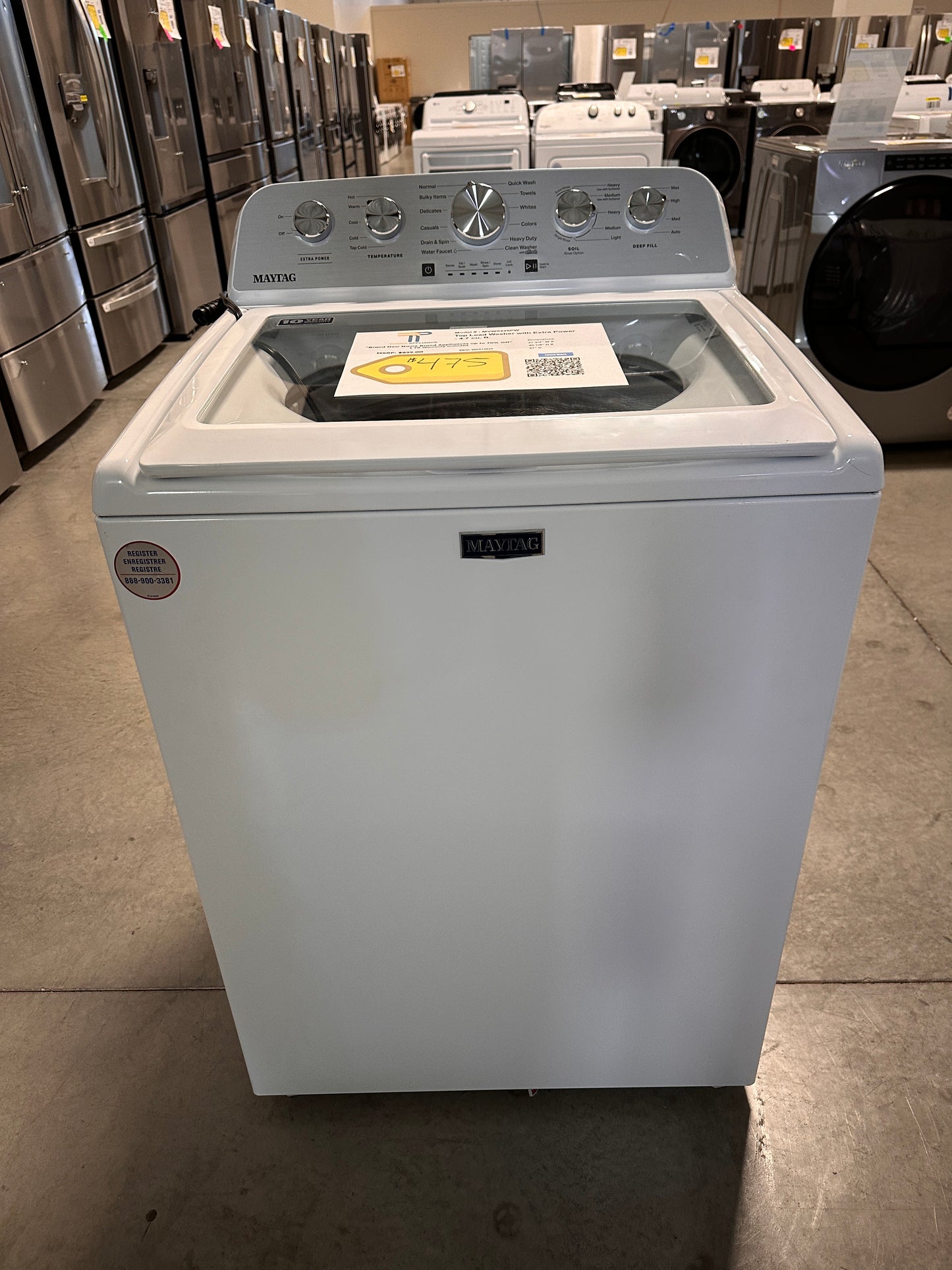 Maytag - 4.7 Cu. Ft. High Efficiency Top Load Washer Model: MVW5435PW WAS13625