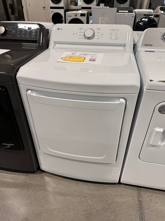 LG - 7.3 Cu. Ft. Electric Dryer with Sensor Dry - White Model: DLE6100W DRY12846