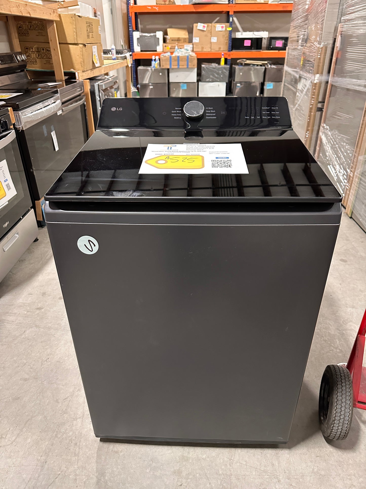 NEW MATTE BLACK LG TOP LOAD SMART WASHER Model: WT8400CB WAS13635