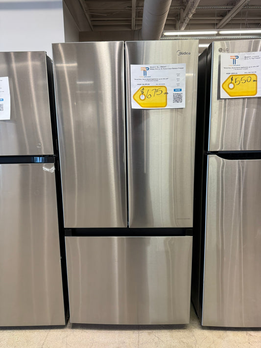 NEW Midea 18.4 Cu. Ft. French Door Refrigerator in Stainless Steel  MODEL: MRF18B4AST  REF10436R