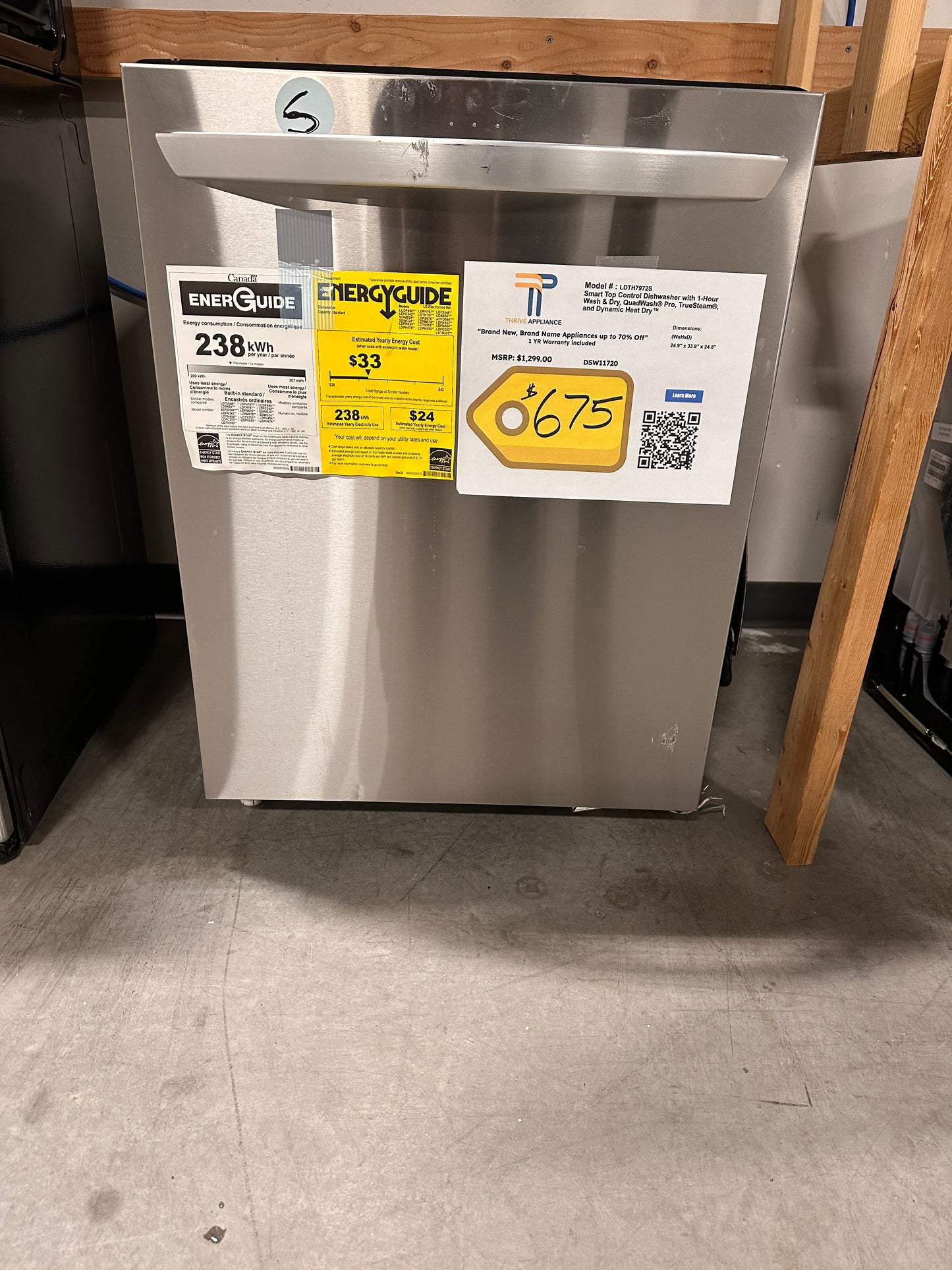 GORGEOUS NEW LG TOP CONTROL DISHWASHER Model: LDTH7972S DSW11720