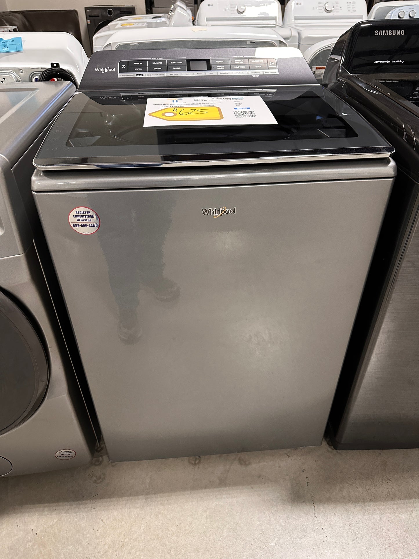 Whirlpool 5.2 5.3 Cu. Ft. Top Load Washer with 2 in 1 Removable Agitator MODEL: WTW8127LC WAS13687