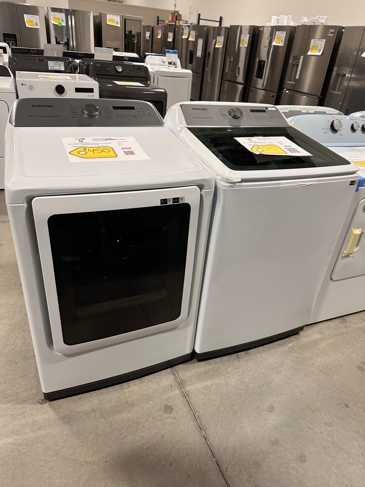 SAMSUNG LAUNDRY SET TOP LOAD WASHER ELECTRIC DRYER WAS13398 DRY12931