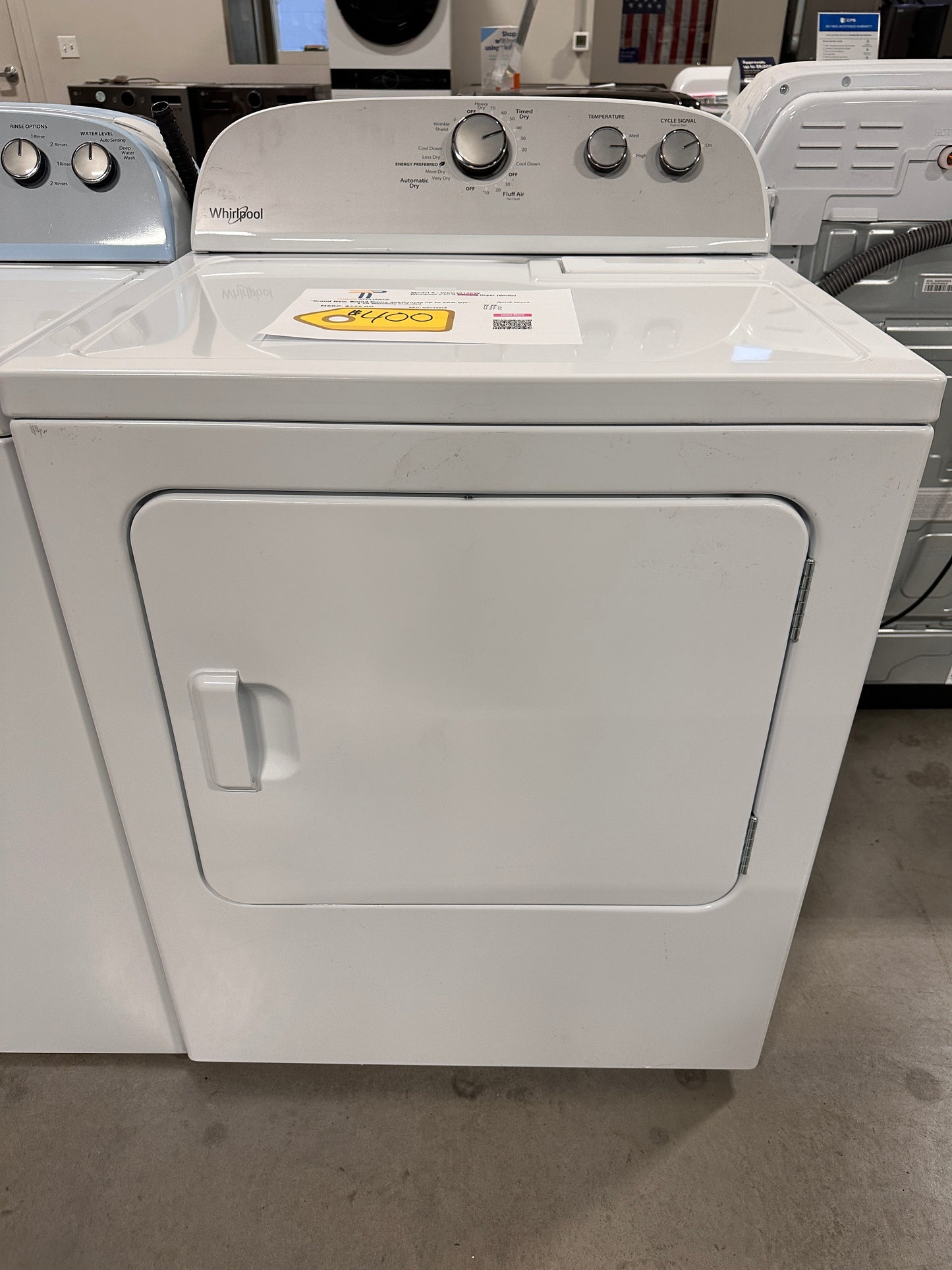 NEW! Whirlpool 7.0 cu.ft Top Load Electric Dryer with AutoDry MODEL: WED4815EW DRY12918