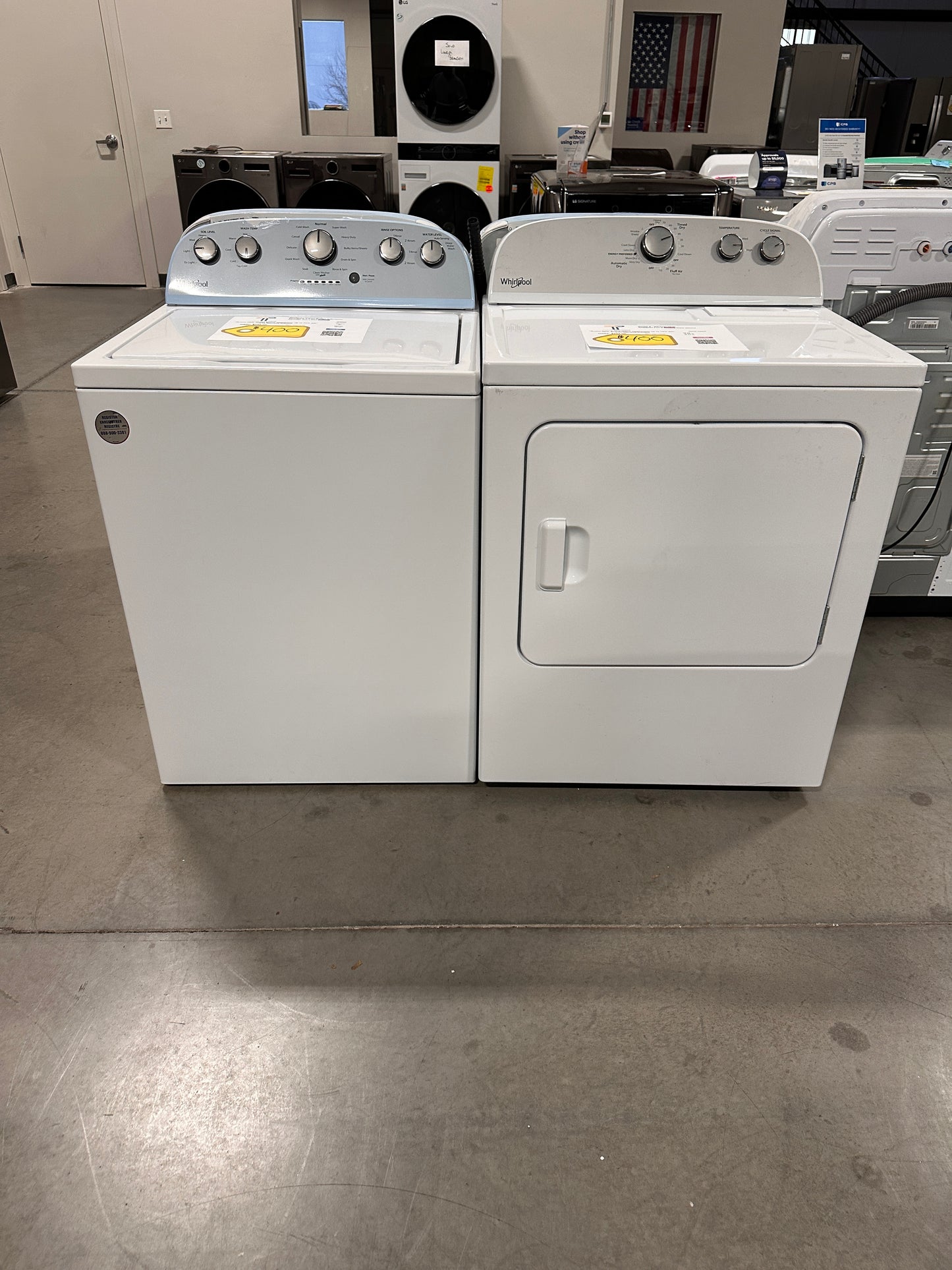 BRAND NEW WHIRLPOOL LAUNDRY SET TOP LOAD WASHER ELECTRIC DRYER WAS13717 DRY12918