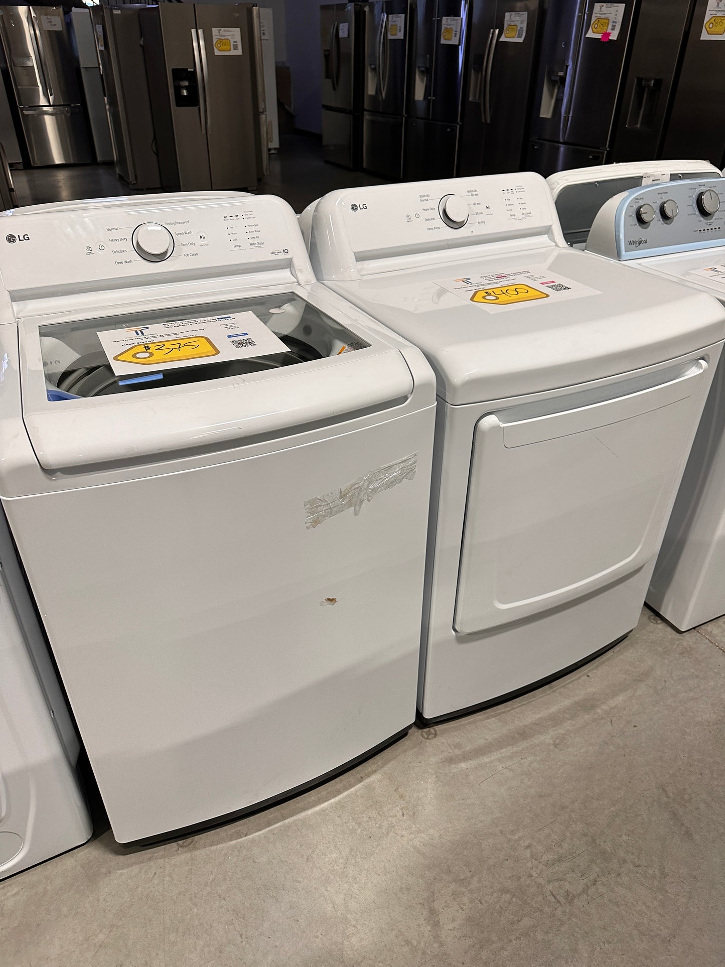 LOW PRICE LG LAUNDRY SET TOP LOAD WASHER ELECTRIC DRYER WAS13726 DRY12928