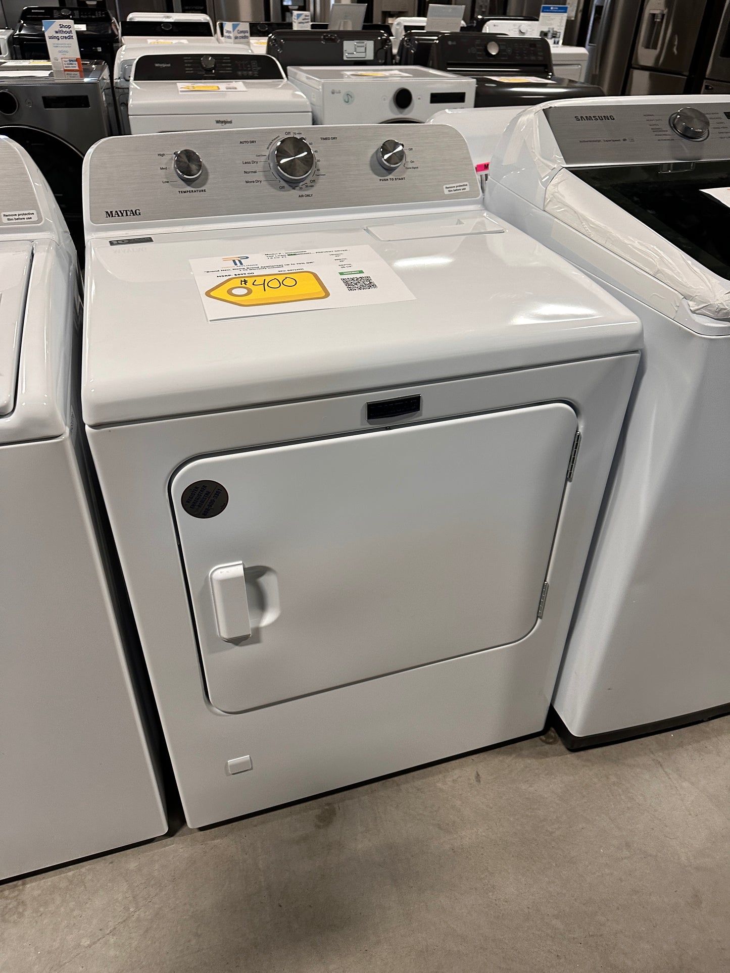 BRAND NEW! Maytag Top Load Electric Wrinkle Prevent Dryer MODEL: MGD4500MW DRY12921