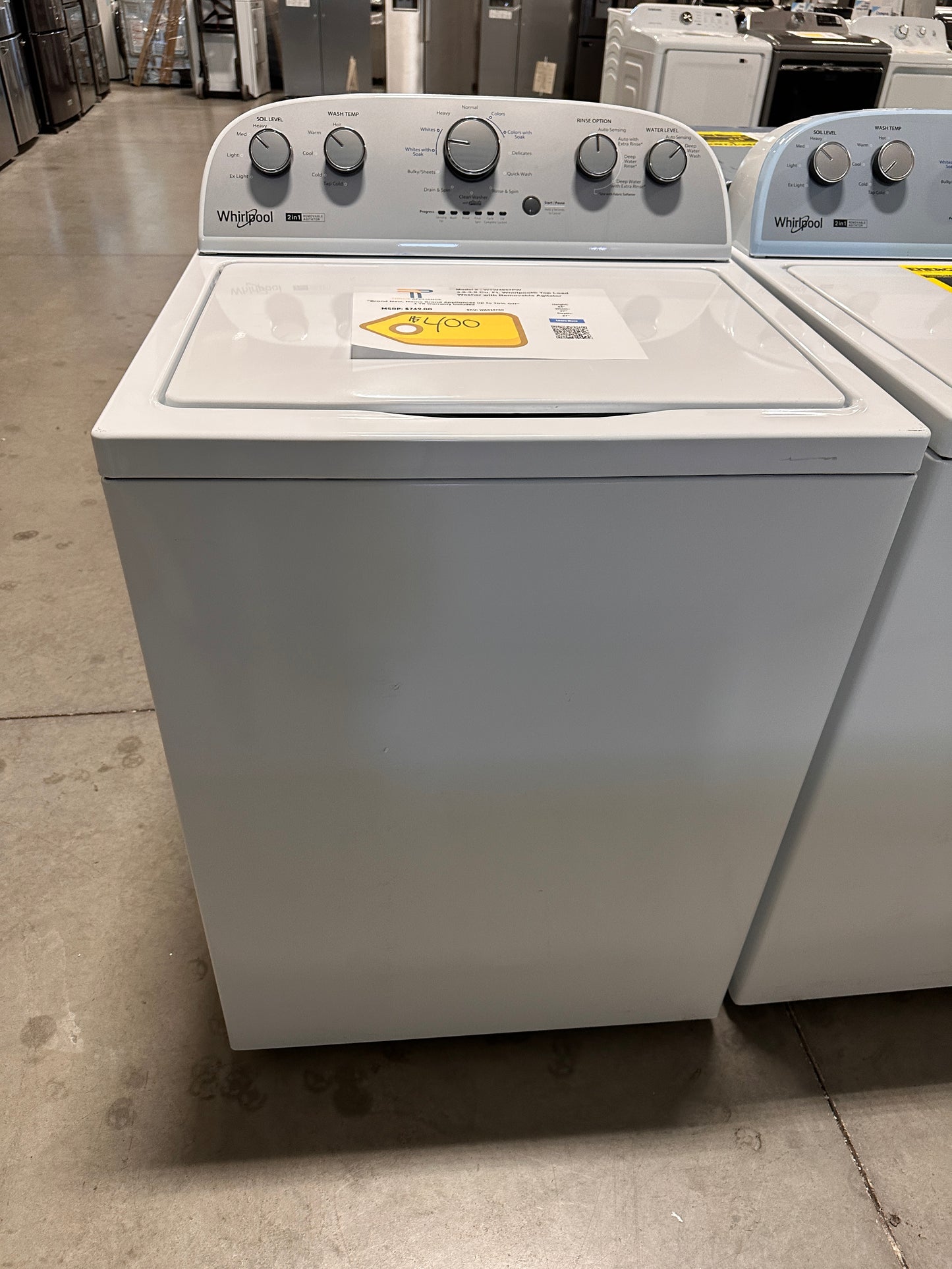 BRAND NEW! Whirlpool Top Load Washer with Removable Agitator MODEL: WTW4957PW WAS13750