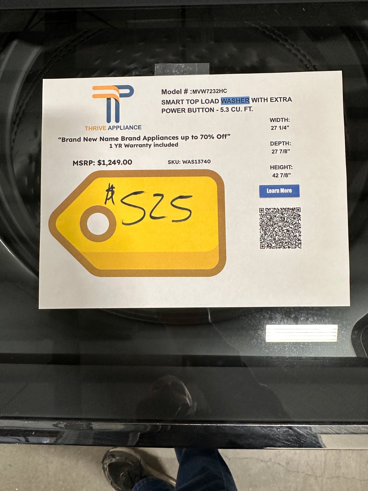 Maytag Smart Top Load Washer with Extra Power MODEL: MVW7232HC WAS13740